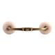 White and Pink Crackle Ceramic Bridge Handle